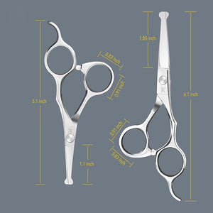 Professional Kids Hair Cutting Scissors Kit - Rounded Tips Barber Hair Cutting Shears (6.1'') &amp Hair Trimming Scissors (5.1'') for Babies Toddlers Children Home &amp Salon Haircut Kit