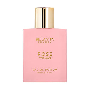 BellaVita Luxury ROSE Perfume for Women (100ml) | Floral Oriental &amp Sweet Fragrance | Notes: Amber Vanilla Black Currant Rose Jasmine | Premium French Floral Fragrance