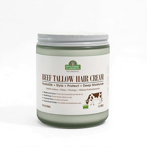 Spanish Garden Beef Tallow Hair Cream ? Organic Moisturizing &amp Styling Balm for All Hair Types ? Natural Hair Cream Hydrates Styles &amp Protects ? Ideal Beef Tallow for Hair Growth - American M