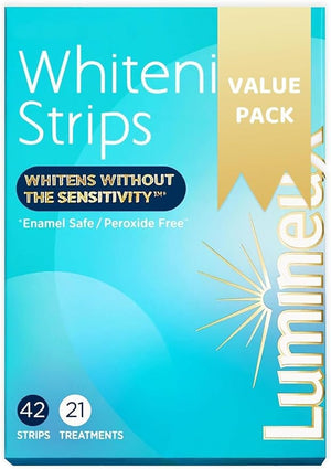 Luminex Teeth Whitening Strips - 21 Treatments 42 White Strips - Lemieux Peroxide-Free Kit Natural Formula - Enamel-Safe Lumino Teeth Whitener - Sensitivity-Free Luminox Technology (Pack of 1)
