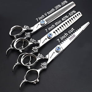 Professional Japanese Hairdressing Scissors Set - Slim Design 7 Inch 3 Pieces (Men &amp Women)