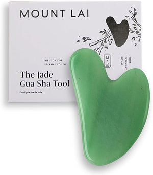 Mount Lai Jade Gua Sha Facial Tool ? The Stone of Eternal Youth ? 100% Genuine Jade Stone Face Sculpting Tool for Lymphatic Drainage Puffiness Reduction &amp Timeless Radiance
