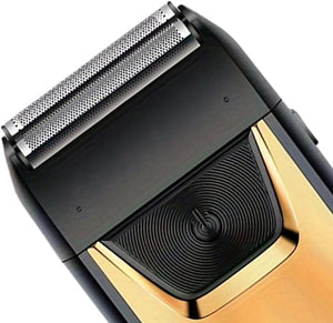 Generic Electric Mini Shaver for Men Bald Head Shaver Portable Hair Remover Trimmer Beard Shaver Foil Trimmer for Household Traveling Black and Gold 5.5cmx11.5cm