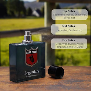 Lane Frost Legendary Cologne for Men - Orignal Western Scent for the Authentic Cowboy - Woodsy and Masculine Fragrance Spray - Long-Lasting Manly Cologne with Cedarwood and Musk Notes