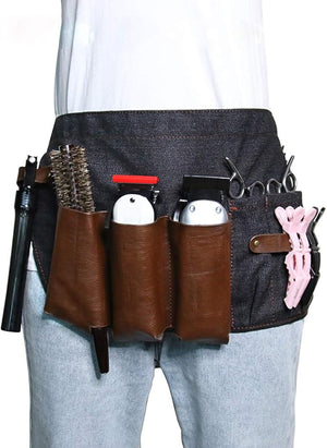 PERFEHAIR Hair Stylist Tool Belt Salon Hairdresser Barber Hair Tool Belt Bag-Denim Fabricas and Real Leather