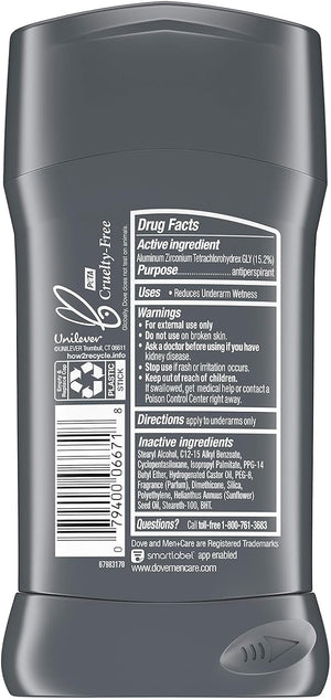 Dove Men+Care Antiperspirant Deodorant Stick Clean Comfort 2.7 oz (Pack of 12)