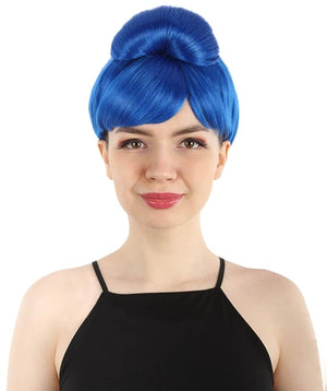 Women's Premium Bun Wig - Adjustable Capless Hair extensions with Realistic Synthetic Fibers - Multi-Color Elegant Bun Hairpiece for Halloween Cosplay and Everyday Wear Dark Blue