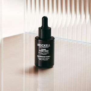 Brickell Men's Anti Aging Vitamin C Serum For Face Repairing Night Facial Serum for Men Natural and Organic Hyaluronic Acid Serum For Face to Diminish Wrinkles and Reduce Redness 1 Ounce Unscented