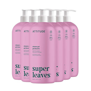 ATTITUDE Body Wash EWG Verified Shower Gel Dermatologically Tested Plant and Mineral-Based Vegan Personal Care Products White Tea Leaves 32 Fl Oz (Pack of 6)