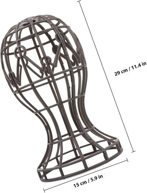 Luxshiny 2Pcs Portable Wig Head Stand Holder Gray Plastic Hair Styling Display for Salon Travel Home Use Smooth Surface Safe Wig Holder Display for Braiding and Styling Accessories