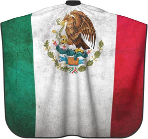 Mexico Flag Salon Barber Cape For Men/Women - Professional Hairdressing Waterproof Hair Cutting Cape With Adjustable Snap Closure-Haircut Apron For Hair Stylist And Home Use-55''X66''