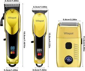 Hair Clippers Set for MenHair Clipper Trimmer with LED Display Professional Cordless Hair Clipper Shaver Beard Trimmer Hair Cutting Machine for Men Holiday Gift for Father's Day Gift(with Apron)