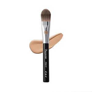 Piccasso FB17 Foundation Brush ? Soft Makeup Brush for Liquid &amp Cream Foundation Curved Bristles for Smooth and Flawless Face Makeup Professional Tool for Base Layering Korean Beauty Essential