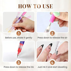 Nail Art Pens for Painting Nails, 2026 Nail Art Markers for Gel Nails, New 12 Colors Nail Art Pens Set, Diy Nail Art Tools for Dotting Drawing Painting Point Liner Christmas Gifts (2 Set)