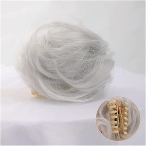 HIHELO 2 Pack Cat Ears Hair Bun Synthetic Donut Bun Claw Clip Messy Bun Ponytail Hair Extension Wig Women Hair Accessories (Color : D)