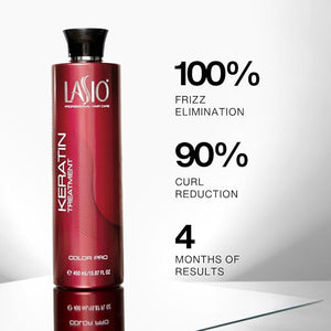 LASIO- Keratin Treatment Color Pro Formula- Borage Oil &amp Vitaplex- UV and Color Protectant- Frizz-Free Restores Moisture -Enhance Beauty Ultimate Protection-15.87oz &amp 35.27oz