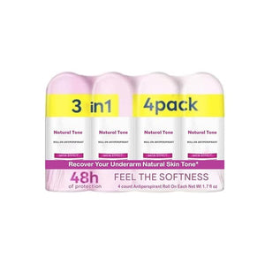 Pack of 4 Roll on Tono Natural antiperspirant Deodorants