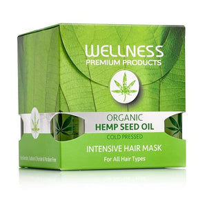 WELLNESS PREMIUM PRODUCTS Hemp Seed Oil Hair Mask - Cold Pressed Organic Hemp Oil 500ml/16.9oz