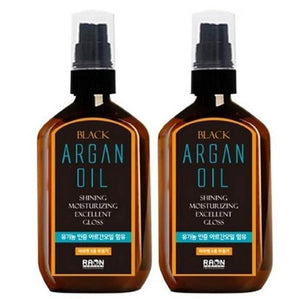 Raon Black Argan Hair Treatment Oil, Shining Moisturizing Excellent Gloss, Orgamic Certified Argan, 100ml*2pcs, Total 200ml