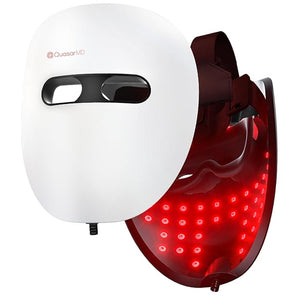 QuasarMD 3D LED Face Mask with Gold-Wire LEDs Red &amp Infrared Light for Wrinkles Blue Light Mode for Blemish Care Advanced Light Therapy for Skin Rejuvenation &amp Radiant Look