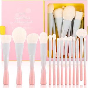 Docolor 14Pcs Makeup Brushes Premium Synthetic Makeup Brush Set Includes 9pcs Eye Brushes5pcs Synthetic Face Brushes Perfect for FoundationBlushBronzerContourEyeshadow &amp Powder-Small Waist Se