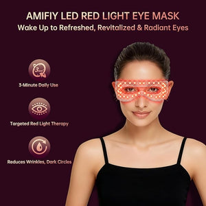 Red Light Therapy for Eyes 3 Minutes Around-Eyes Red Light Eye Mask Eye Massager for Reducing Dark Circles and Puffiness Smoothing Fine Lines for Men Women (Pink)