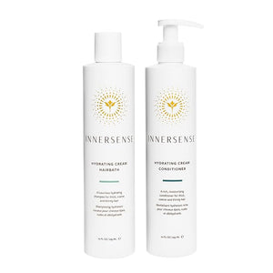 INNERSENSE Organic Beauty - Natural Hydrating Hairbath Shampoo + Cream Conditioner Duo | Non-Toxic, Cruelty-Free, Clean Haircare (10 fl oz each)