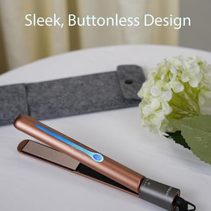 NITION Ceramic Tourmaline Hair Straighteners LCD Flat Iron MCH 10s Fast Heating Up. 1 Smooth 3D Floating Plate Healthy Straightening Tools. Travel Pouch Bag. Dual Voltage. Luxury Gift Box