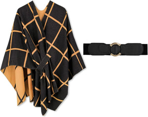 Moss Rose Women's Shawl Wrap Poncho Ruana Cape Open Front Cardigan Shawls for Fall Winter