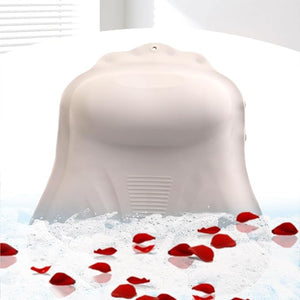 Silicone Bath Pillow for Tub ? Ergonomic Bathtub Headrest with Inflatable Air Cushion Non-Slip Suction Cups &amp Neck/Back Support ? Comfortable Spa Bath Accessory for Relaxation (Cream White)