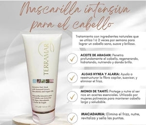 Terramar Intensive Hair Mask with Natural Extracts 7.05 oz ? Deep Conditioning Treatment for Dry or Damaged Hair ? Soft Shiny &amp Manageable Results