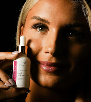GUNILLA Cell Rejuvenator Serum | Anti-Aging Anti Wrinkle Hydrating Facial Serum for Fine Lines, Dark Spots with Organic Aloe Vera, Collagen, Elastin, Keratin, Vitamin C, Ginseng | 1 oz