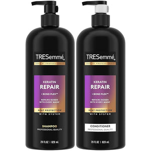 TRESemm? Shampoo and Conditioner Keratin Repair ? Bond Repair Hair Treatment Frizz Control 28 Oz Ea