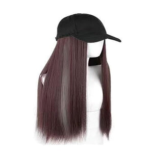 Women's Hat wig Duck Tongue hat collarbone Hair Straight hair inner Buckle wig Baseball Cap Sun Hat Wave Curly Hair