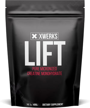 Xwerks Lift Micronized Creatine Monohydrate Powder Unflavored 80 Servings 100% Pure Natural 5000mg Creatine Formula Highly Soluble Mass Gainer Supplement Pre Workout for Muscle Growth Recovery