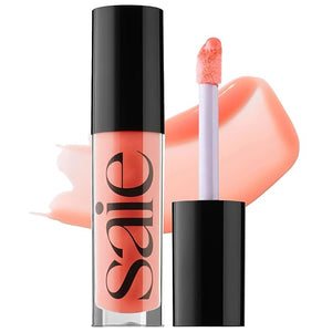 Saie Glossybounce - Hydrating Lip Gloss and Tinted Lip Oil Hybrid with Hyaluronic Acid &amp; Jojoba Oil for Non-Sticky, Ultra-Shiny, Plump &amp; Soft Lips - Everyday Makeup Essential - Splash (.17 oz)