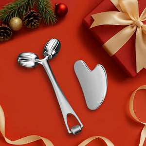 Yeamon Gua Sha Facial Tools and Face Roller Set Facial Massage Tool for Women¡¯s Skincare RoutineCooling Stainless Steel Face Sculpting Eyes Roller Guasha for Daily Use or Self-Care Gift for Women