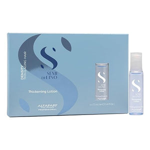 Alfaparf Milano Semi di Lino Density Thickening Leave-In Treatment for Thin Hair - Thermal Protection - Builds Body Plumps Hair - Volumizing Hair Product - Youthful and Thicker Hair - 6 Vials