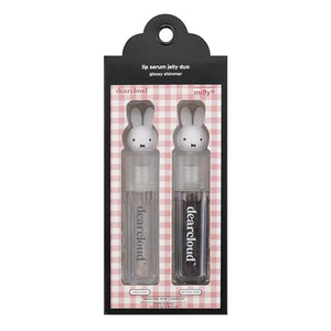 dearcloud Miffy Lip Serum Jelly Duo - Hydrating Lip Gloss for Women with Hyaluronic Acid, Rosehip &amp; Jojoba Seed Oils- Korean Skin Care pH Color Changing Lip Gloss Set