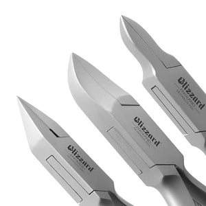 Nail Clippers by Blizzard 3-Piece German Forged Podiatry Tool Kit Concave Arrow and Flame Nippers for Thick and Ingrown Toe Nails