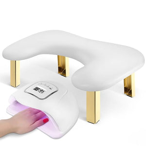 Nail Arm Rest Arm Rest for Nails Tech PU Leather Nail Tech Arm Rest U-Shaped Hand Rest for Nails Tech Foldable Manicure Hand Rests for Foot Hand Rest White
