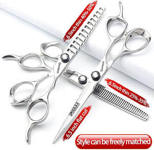 Japan 440 Steel Scissors Professional Hairdressing Scissors for Barber Thinning Hair Shears 5.5/6/6.5 Inch (6.5 Inch-3 Pieces)