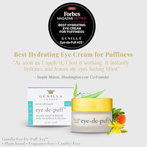 GUNILLA Anti-Aging Eye Cream Eye-de-puff A23 Concentrated with 23 Actives &amp Botanicals Hydrate &amp Help Reduce Fine Lines Puffiness &amp Dark Circles Natural Peptides Vegan - 5 oz