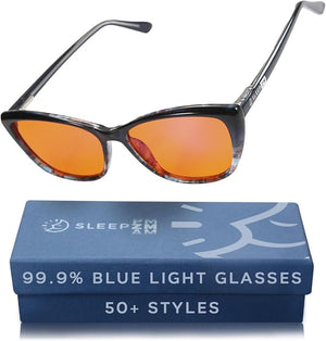 100% Blue Light Blocking Glasses - Women + Men - Better Sleep - Anti Eye Strain Protection - Computer Screens Gaming