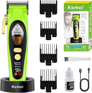 KEMEI Professional Hair Clipper for Men Rechargeable Barber Clipper Cordless Electric Hair Clipper and Trimmer Haircut Clipper Gift for Men