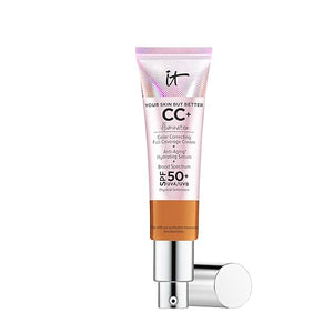 IT Cosmetics CC+ Cream Illumination - Radiant Full Coverage Foundation With SPF 50+ Color Corrector &amp Hydrating Anti-Aging Serum Hydrolyzed Collagen + Peptides Normal to Dry Skin - 1.08 fl oz