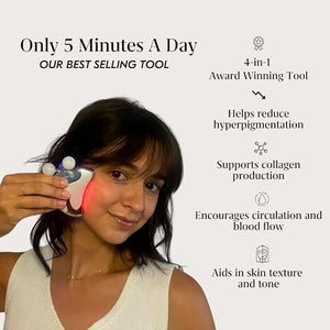 Mount Lai Vitality Qi LED Gua Sha Device LED Light Therapy for Face Gua Sha Facial Tools for Firming Lifting Sculpting Anti-Aging Tension-Melting Face Lift Device Heat Therapy and Rejuvenation