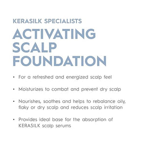 KERASILK Activating Scalp Foundation | Nourishes &amp Soothes Scalp | Moisturizes &amp Rebalances Oily Flaky &amp Dry Scalps | Reduces Scalp Irritations | For All Scalp Types | 110ml