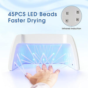 Cordless UV LED Nail Lamp 96W Rechargeable Wireless Nail Lamp Nail Dryer Gel Polish UV Nail Light with 4 Timer Setting Professional Quick Dry Nail Curing Lamp with Display Auto Sensor