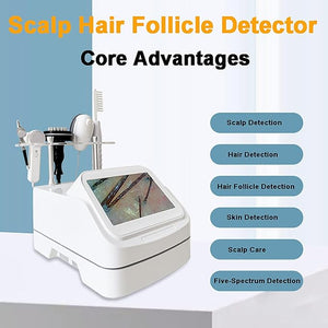 5 in 1 Scalp Skin Hair Follicle Scalp Detector, Multifunction Hair Care Machine Hair Analyzer, 70X 200X Lens Scalp Health Detection for Home Salon Beauty Salon